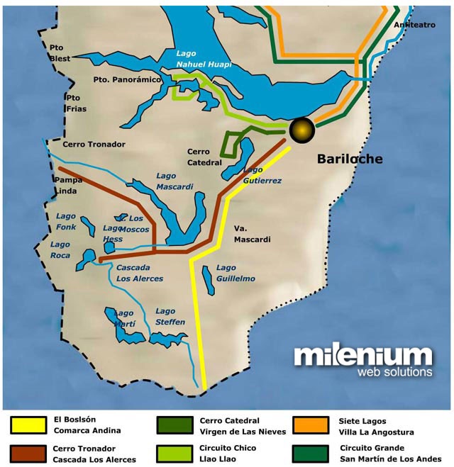 Mapa Circuitos Turísticos Zona Sur