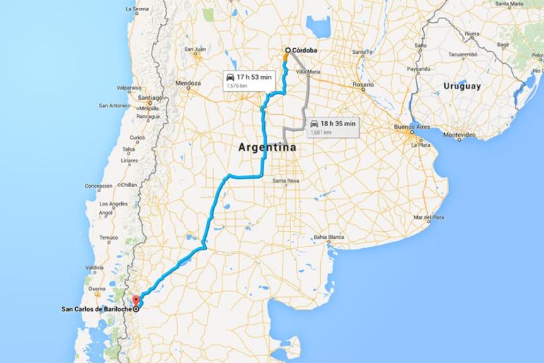 Mapa Ruta Córdoba Bariloche