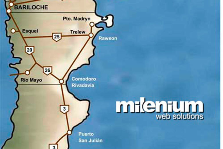 Mapa Rutas Zona Sur Argentina