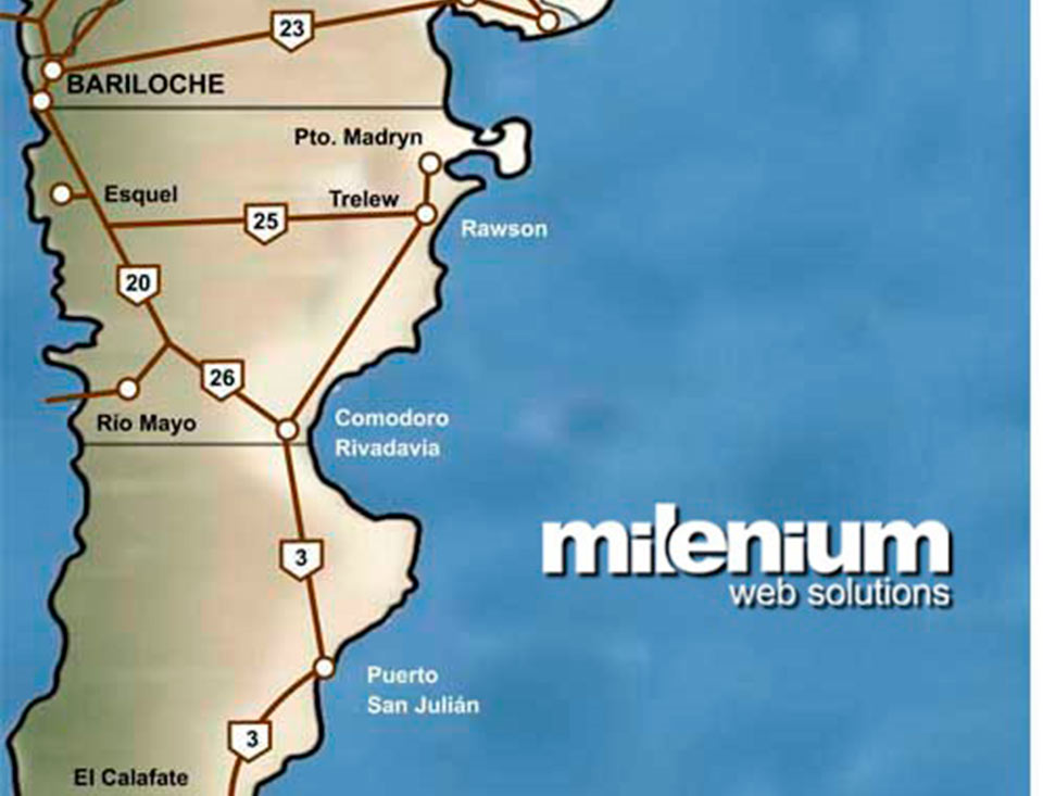 Mapa Rutas Zona Sur Argentina