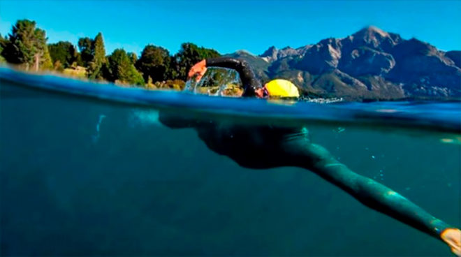 En Enero, cruce lago Nahuel Huapi