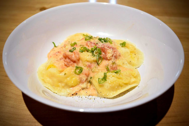 Sorrentinos de calabaza y queso provolone